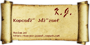 Kopcsó József névjegykártya