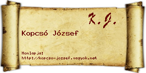 Kopcsó József névjegykártya